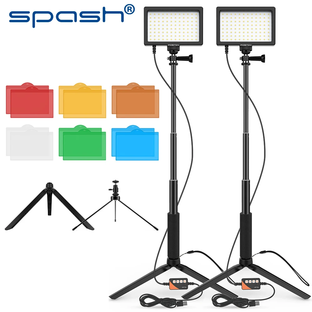 SPASH 2021 Новый светодиодный светильник для фотосъемки 2 комплекта видео USB панель с регулируемой яркостью 5600K