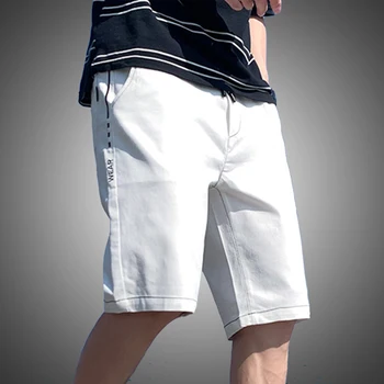 Pantalones cortos de Color puro para Hombre, Bermudas blancas, chorros, ropa de calle informal, para oficina