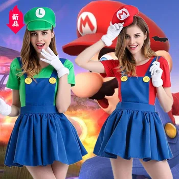 

Mario cosplay cartoon game uniform role-playing super Mary Halloween costume