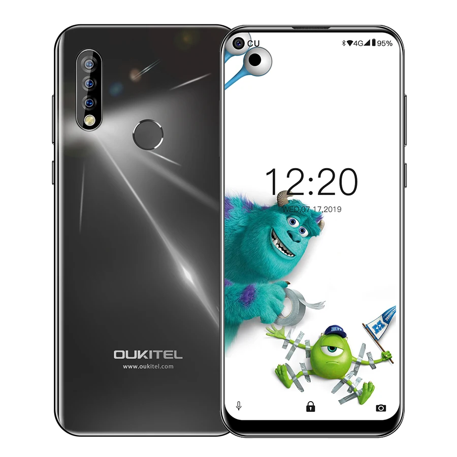 OUKITEL C17 Pro 6,35 ''Android 9,0 19:9 MT6763 4 Гб 64 Гб Смартфон Face ID Octa Core 3900 мАч Тройная камера 4G мобильный телефон - Цвет: Black