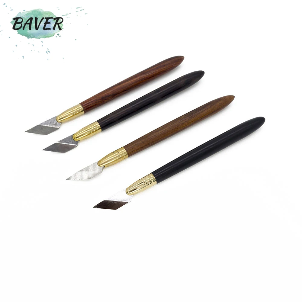 

Baver Leather craft bevel-point edge knives wooden Carving Pen Knife Cutting Tool Diy