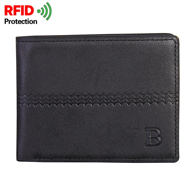 Короткий кошелек для мужчин кожа PU доллар Пакет Винтаж Твердые Бизнес повседневные бумажники мужской мульти слоты для карт кошелек RFID защита
