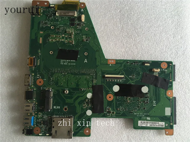  yourui High quality For ASUS X451CA X451C Laptop motherboard with1007u CPU 4GB RAM DDR3 Test ok