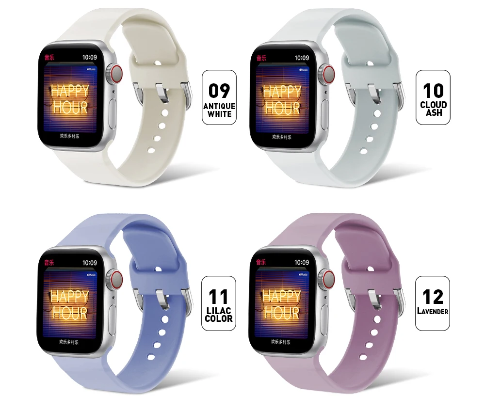 Для Apple Watch, мягкий силиконовый ремешок на запястье, спортивный u-образный ремешок, ремешок для замены на запястье 38 мм, 42 мм, 40 мм, 44 мм, серия 1, 2, 3, 4, 5, браслет