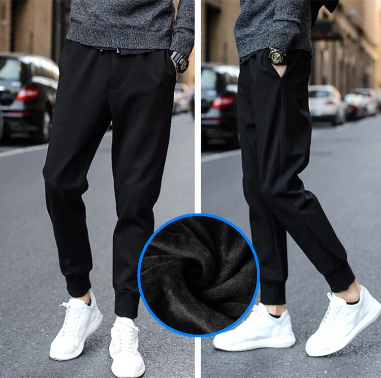 

Pants Men's Trend Harem Pants Trousers plus Velvet Athletic Pants Men Skinny Casual Pants BOY'S