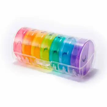 

Portable 7 Days Pill Box Case Medicine Drug Pills Drugs Capsule Tablet Container Boxes Plastic Empty Drug Organizer Pill Cases