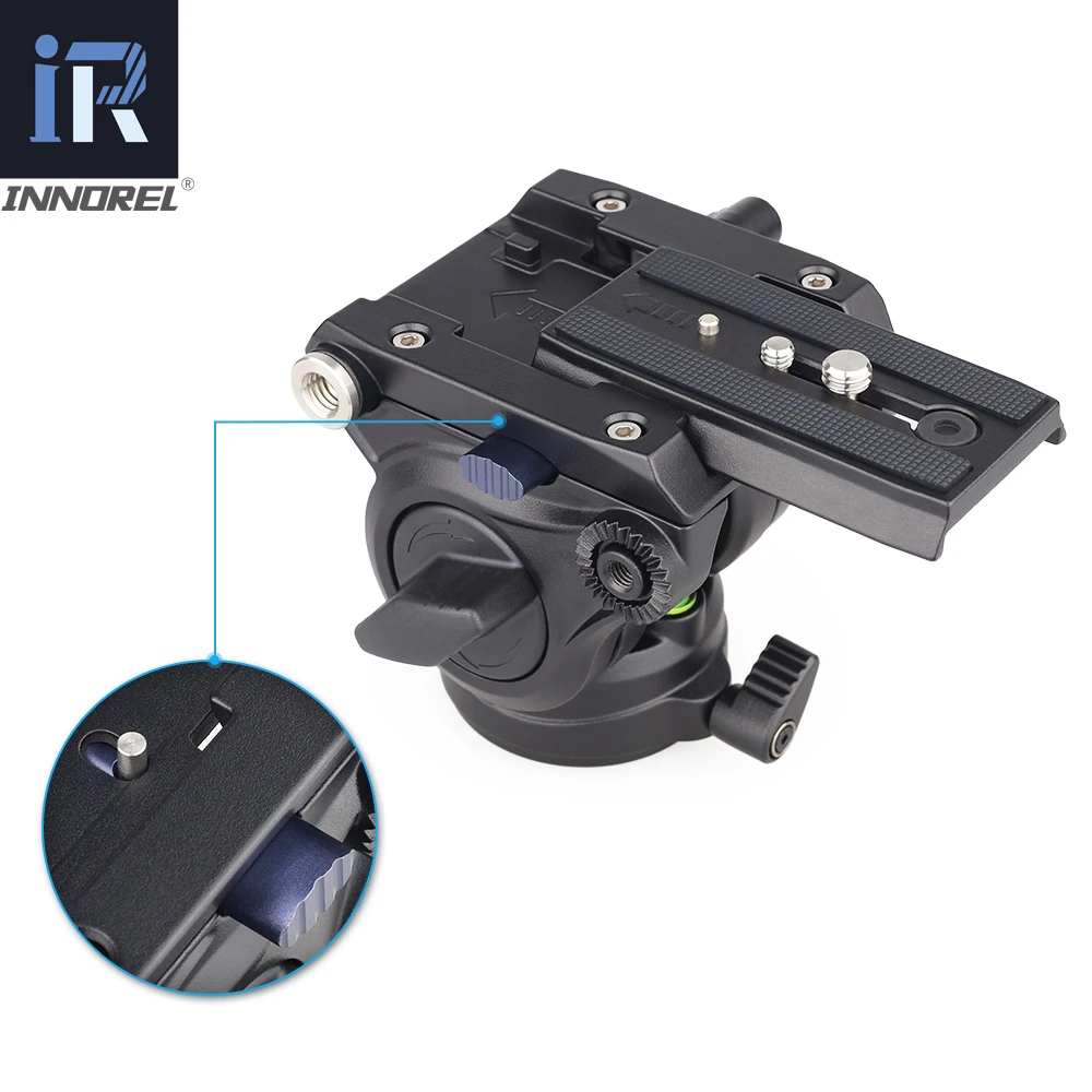  F60 Panoramic Hydraulic Camera Tripod Head adjustable Handgrip Video Fluid Head for Monopod Slider 