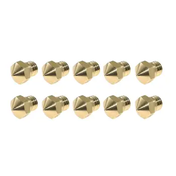 

10Pcs MK10 Brass Nozzle Extruder Print Head M7 Threaded 0.2/0.3/0.4/0.5/0.6/0.8mm For 1.75mm Filamnet 3D Printer Parts