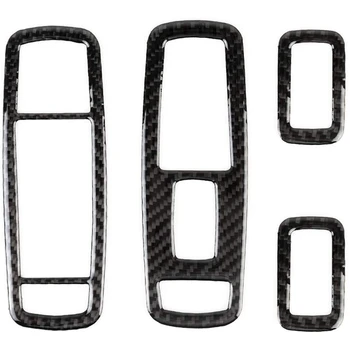 

4PCS Window Glass Lifting Switch Panel, Carbon Fiber Car Decoration Sticker, Suitable for Jeep Grand Cherokee 2014-2020