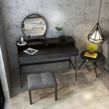 

Minimalist european dresser design movable mirror dresser set