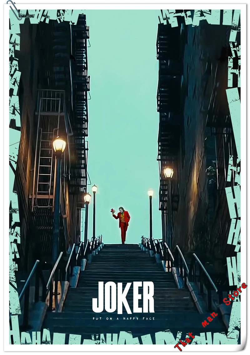 Joker домашний плакат ясное изображение клоун наклейки на стену украшение дома высококачественный рисунок белая мелованная бумага домашний арт бренд