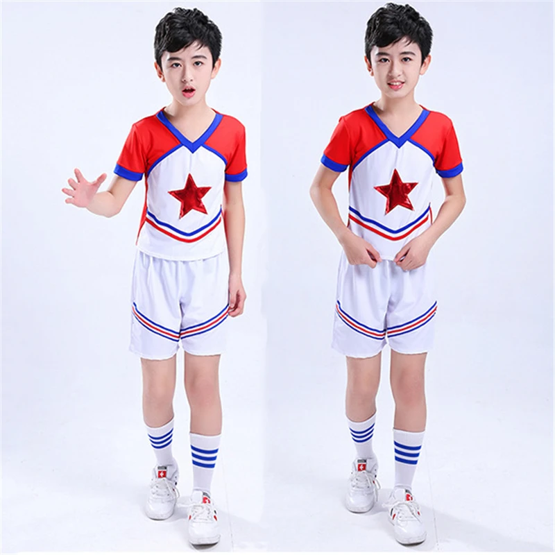 Style 4 Boy Gril Student Cheerleader Teenagers School Uniform Skirt Kid Dance Costume Gymnastics Children Performance Clothing 110-160CM - Цвет: Style 4