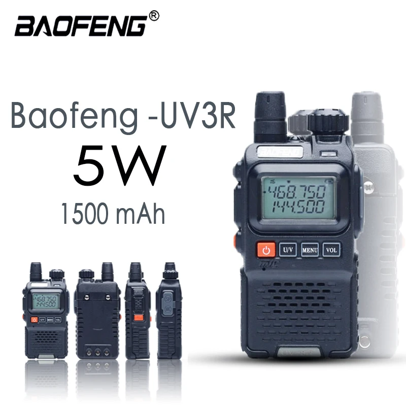 Портативная рация Baofeng UV-3R Mini walkie talkie 3RPlus Двухдиапазонная портативная