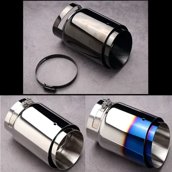 

Reejim Double Layers Stainless Universal Exhaust Tip Tailpipe 3 Colors Chrome Blue Titanium Black Car-Stying