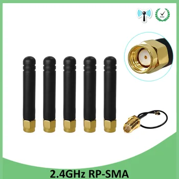 

2.4GHz Antenna 3dbi GSM 2.4g RP-SMA Connector Rubber Lorawan antenna+ IPX to SMA Male Extension Cord Pigtail Cable