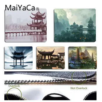 

MaiYaCa Non Slip PC Chinese style Crane, sun building Silicone Pad to Mouse Game Size for 18x22cm 25x29cm Rubber Mousemats