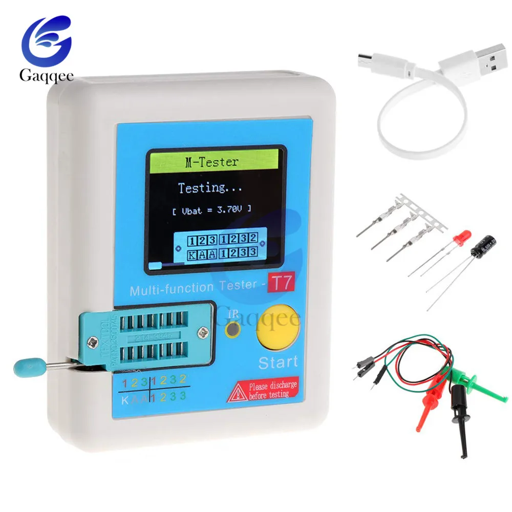LCR-T7 LCR-TC1/T7/TC-T7-H Транзистор тестер TFT Диод Триод измеритель емкости LCR ESR метр NPN PNP MOSFET ИК Многофункциональный тестер mul - Цвет: LCR-T7
