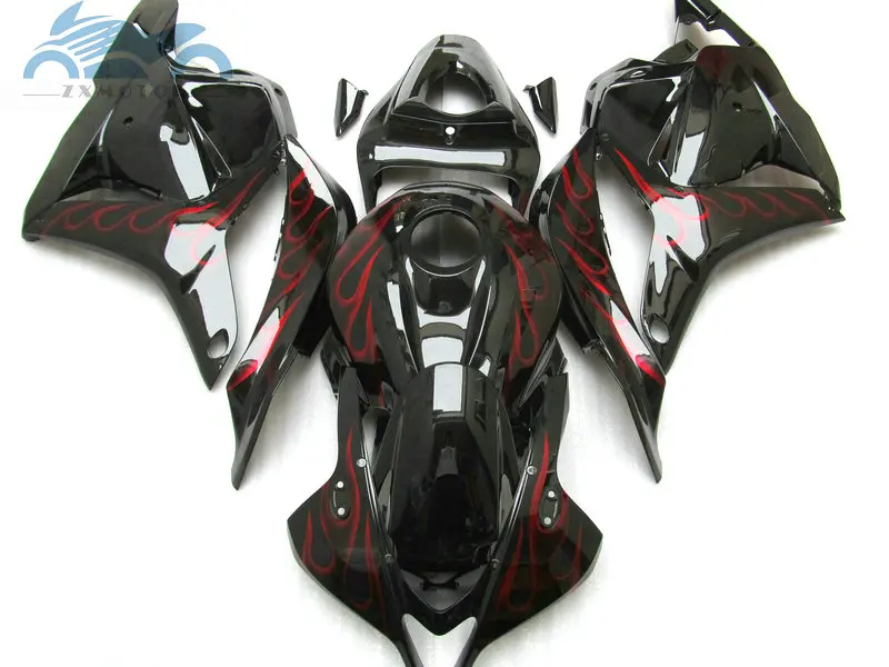 7 подарки обтекатель OEM комплект Подходит для Honda CBR600RR 2009 2010 2011 CBR 600 RR 600RR 09 10 11 Черное и красное пламя обтекателя комплекты ZT22