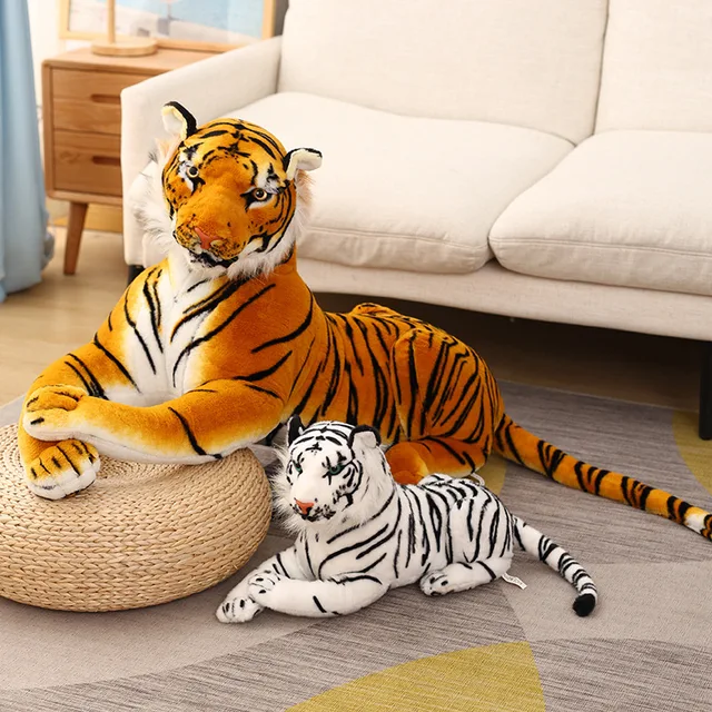 1.1m Plush Giant Tiger Toys Lifelike Stuffed Animals Toy Children's Toys Doll Kids/Boy Birthday Gift Kawaii Home Decor Christmas 1