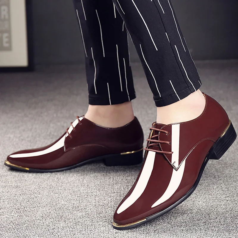 

Formal Shoes Men Casual 2020 New Mental Large Size 38-47 High Quality Spring Autumn Cozy Massage Wedding Men Breathable