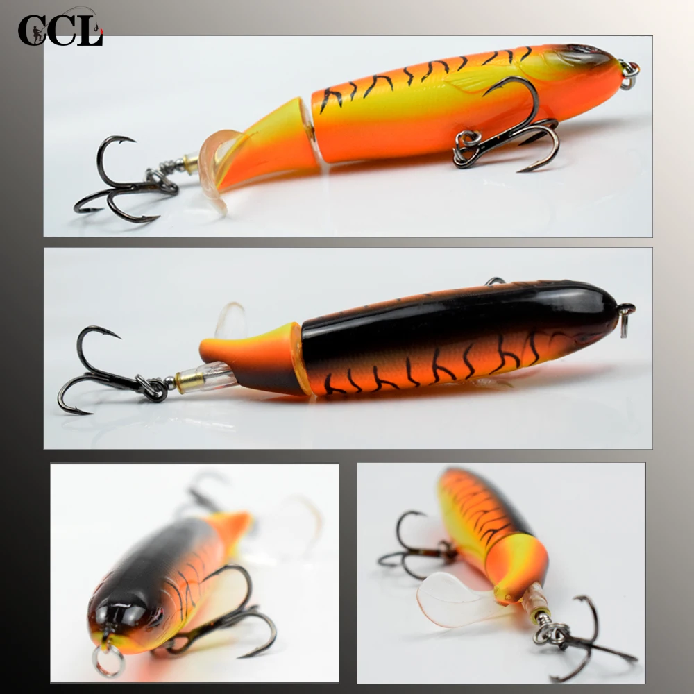 CCLTBA Topwater Поппер 9 5 см 13 г вращающийся хвост рыболовные приманки Плавающий Две