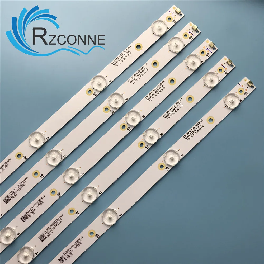 Tira Retroiluminação Led Lâmpada para Bdm4350uc 10 43pft4131 43pfs5301 Gj2k15430-d510 Gj-2k16-430-d510-v4 01q58-a Bdm4350 - Imagem 5