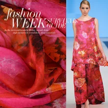 Шелк, шифон, с принтом, шелк тутового шелкопряда, шифоновая летняя одежда, специальное предложение, распродажа тканей