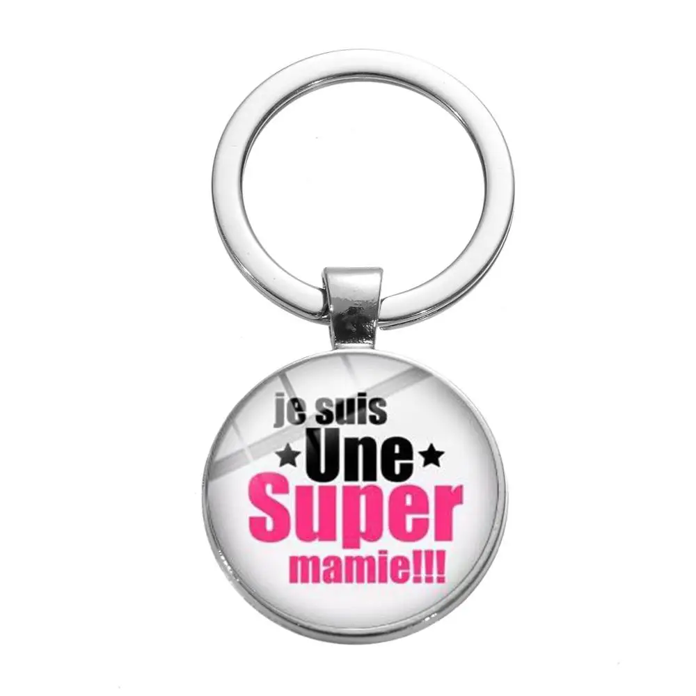 Style 3 SONGDA Super Mamie Super Papy брелок посеребренный стеклянный кабошон ручной работы брелок для родителей лучшие подарки для бабушек и дедушек - Цвет: Style 3