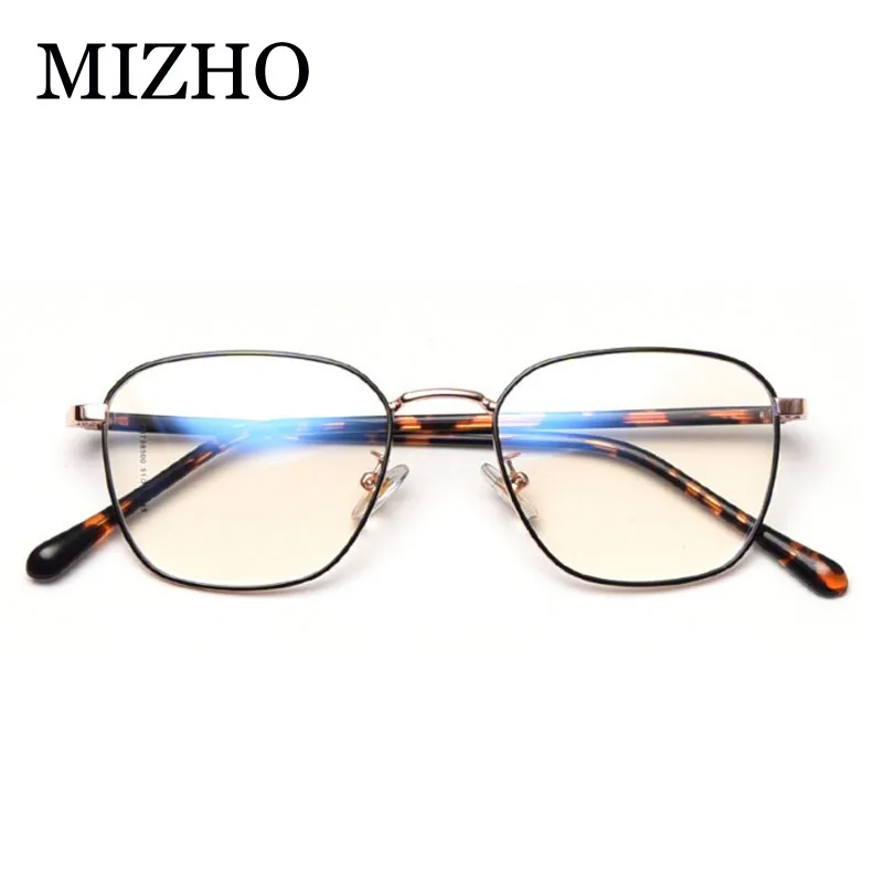 

MIZHO 2020 Acetate Leg Designer Square Women Glasses Optical Frames Metal Clear lens Eyewear Men Black High Quality Eye Glasses