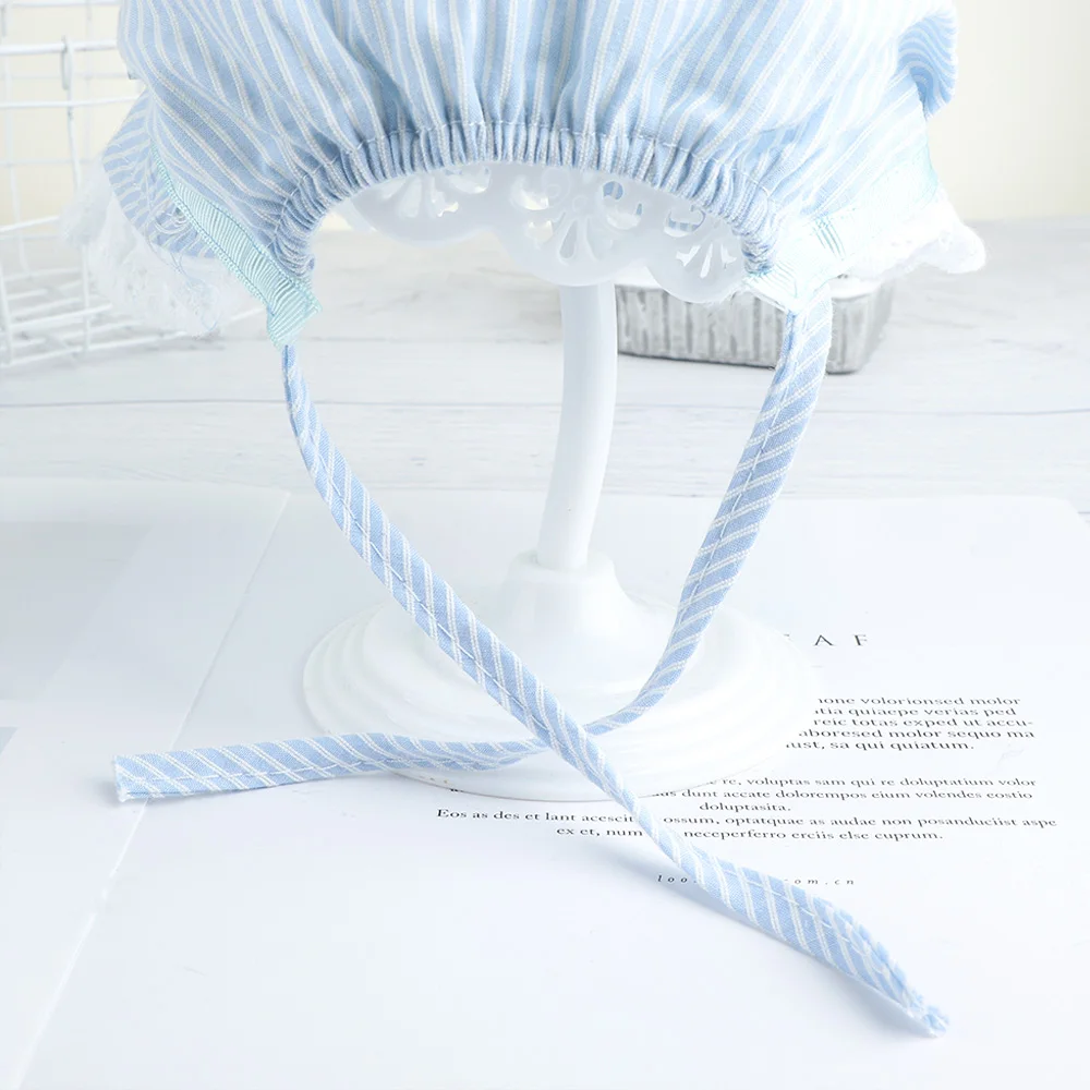 1 шт., детская шапочка, Милая Кружевная шапочка в полоску с цветами для младенцев, модная шапочка с бантом и цветочным принтом для маленьких девочек, мягкая хлопковая летняя кепка