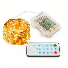 Battery Powered LED Copper Wire String Fairy Lights Xmas Party W/ Remote Control