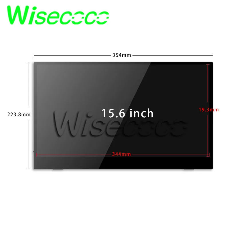 wisecoco 15.6 inch IPS Portable Monitor Ultra Clear HDR Narrow Frame 1920 x 1080 Mini HDMI + 2 Type