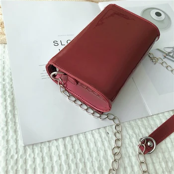 

Mini Leather Crossbody Bags For Women 2019 metal chain Shoulder Messenger Bag Lady Travel Purses and Handbags Cross Body Bag