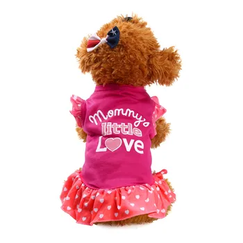 

Summer Cute Pet Clothes Puppy Small Dog Cat Pet Dress Apparel Letter Printed Fly Sleeve Dress Ultrashort Sleeves Dresses #LR2