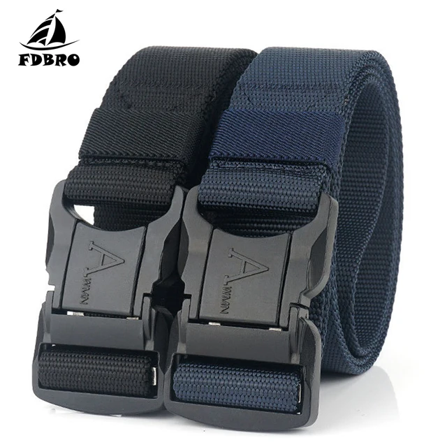 US $7.40 FDBRO Tactical Belt Military Aluminium Alloy Buckle Nylon Weave Belt 125cm Hiking Camping Trekking 