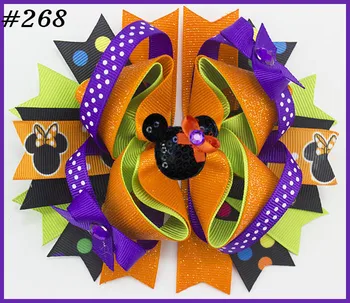

free shipping-E 50pcs halloween boutique hair bows thanksgiving hair bows fall hair bows turkey candorn hair bows