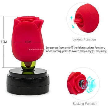 Rose Flower Sucking Vibratosr For Woman Nipple Sucker Clitoris Stimulator Tongue Lick Breast Enlarge Adult Sex Toys Rechargeable 6