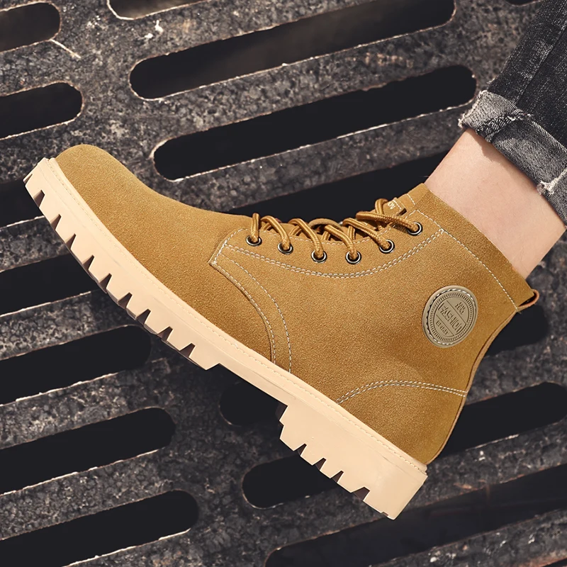 Лидер продаж; зимние мужские ботинки; высокие модные уличные Ботинки Martin; botas hombre; Мужская Удобная мягкая износостойкая обувь; KLYWOO