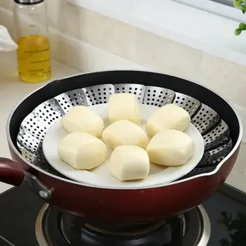 

Foldable Stainless Steel Steamer Vegetable Kitchen Basket Mesh Rack Kitchen Food Utensils Cooking Steamer Fruit Cookware To Q9B9