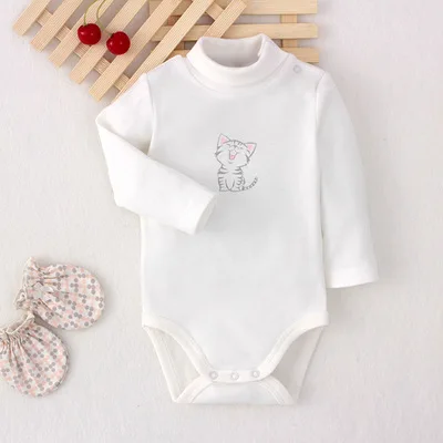 Newborn Baby Girl Clothing Bodysuits Tops Cotton Long Sleeved Romper 9-24M Outfits Clothes Jumpsuit Ruffled Costume for Kids NEW white