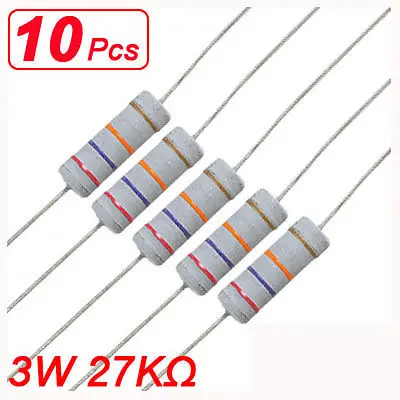 10 x 3W 500V 27K ohm резисторы для металлической оксидной пленки 27KR