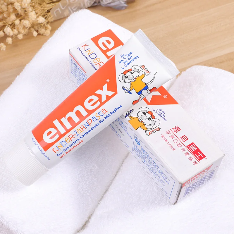 

Germany elmex Baby Toothpaste Safe Can Swallow Edible Children Fluorinated Fruit Flavor Toiletries 50 Ml