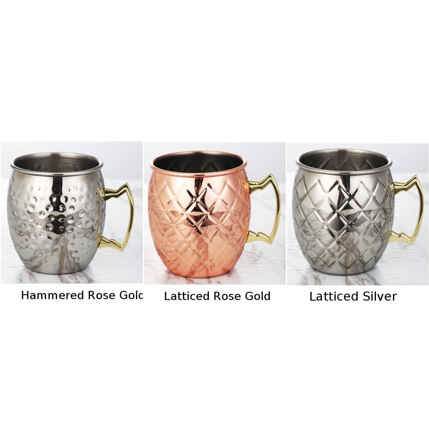 Stainless Steel 304 Mug Latticed / Hammered Style Drinking Cup 110cm High No Burr, No Hurt To Hands