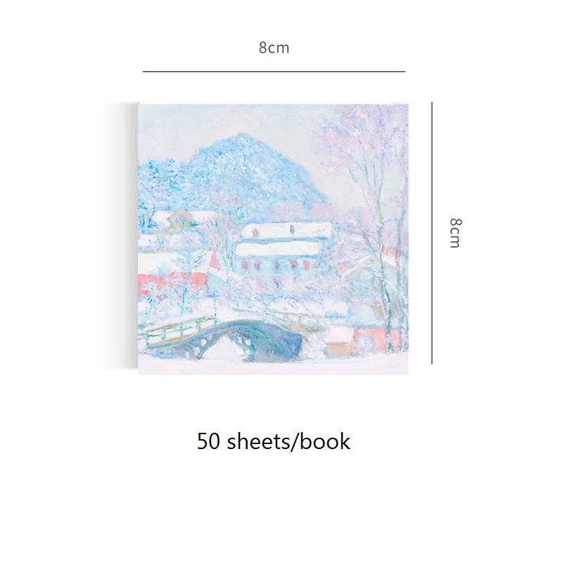 50 Sheets/book World Famous Painting Series Note Paper Monet's Work Non-sticky Note Paper Memo Stationery Decoration Notebook