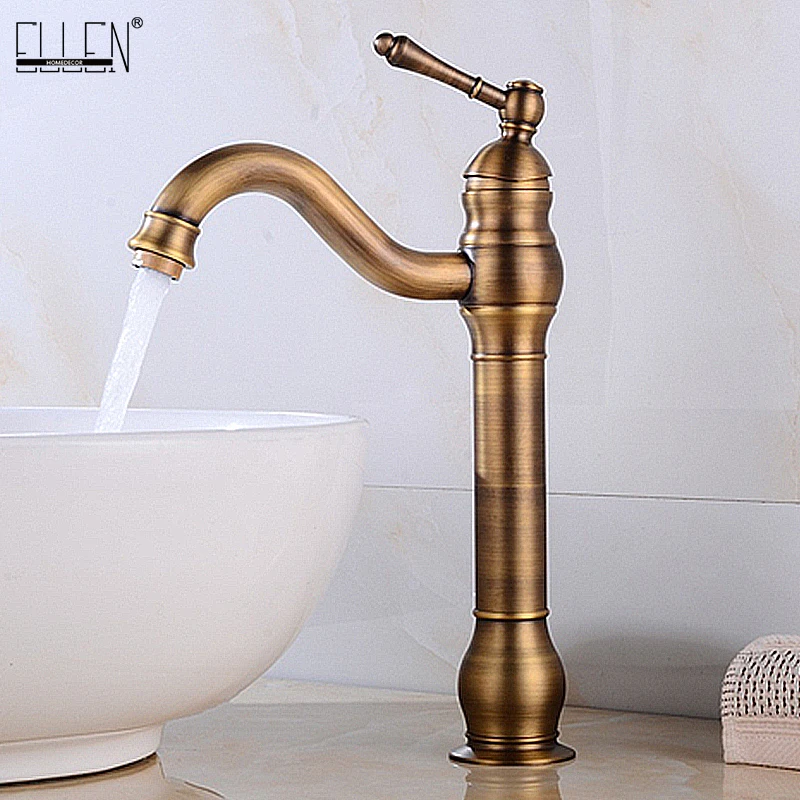 Antique Bronze Tall Sink Faucet Bathroom Water Basin Faucets Hot And