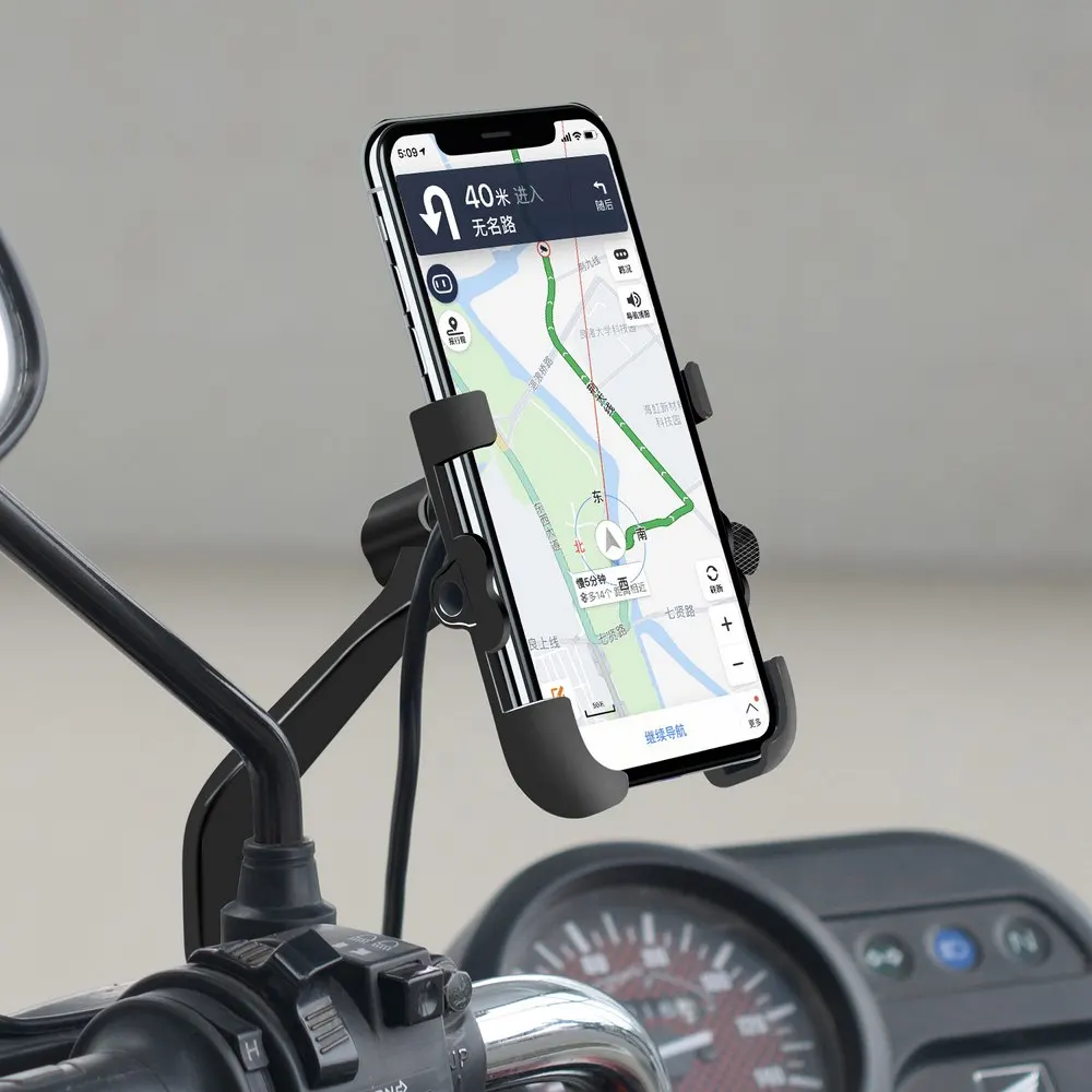 QC 3,0 USB подставка для мобильного телефона с USB зарядным устройством для мотоцикла зеркало gps Подставка Кронштейн держатель для сотового телефона