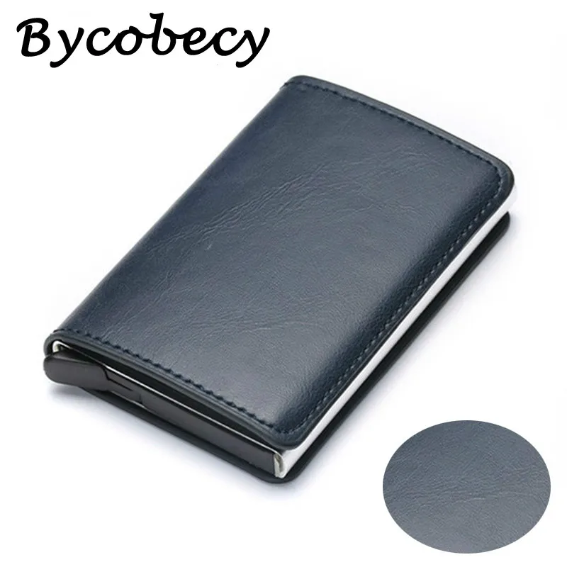 Мужской кошелек Антивор Bycobecy минималистичный для кредитных карт с блокировкой