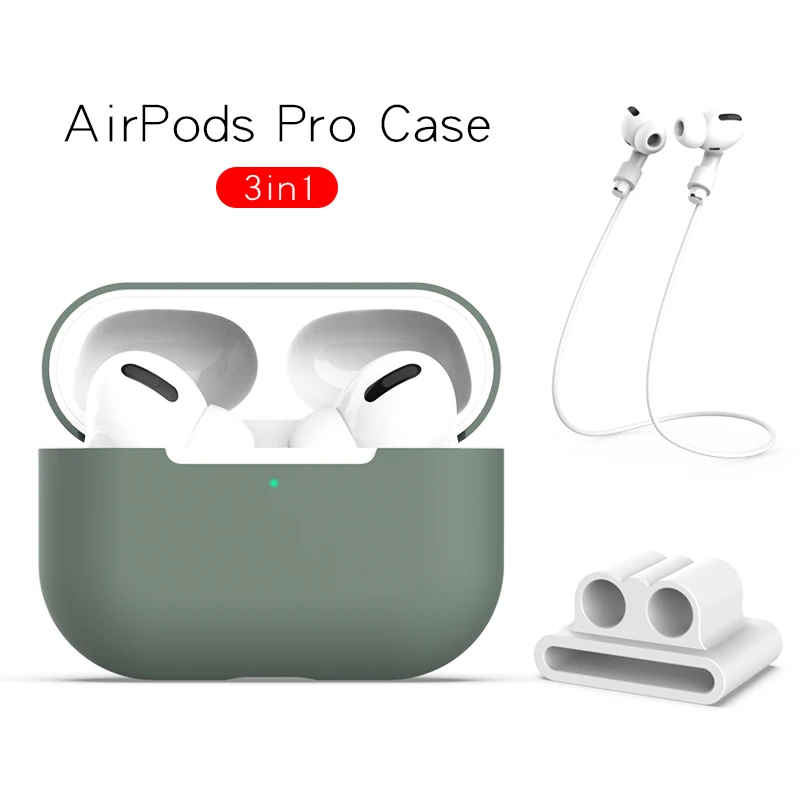 3 в 1 силиконовый чехол для Apple Airpods Pro Чехол для Airpods Pro защитный чехол Аксессуары для наушников