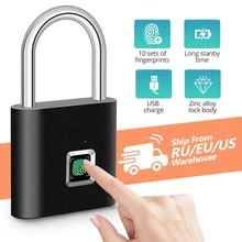 KERUI Wasserdichte USB Lade Fingerprint Lock Smart Vorhängeschloss Fingerprint lock 0,1 sec Entsperren Tragbare Anti-diebstahl Fingerprint Lock