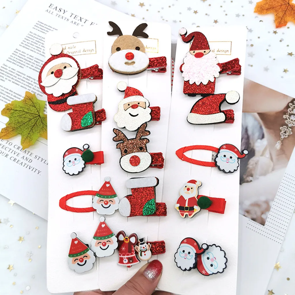 Рождественские заколки для волос маленьких девочек 5 шт. заколка аксессуары